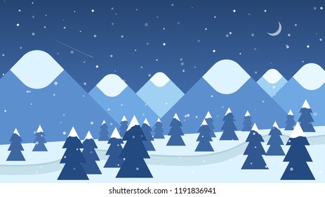 Winter landscape. Vector illustration