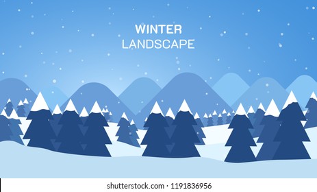Winter landscape. Vector illustration