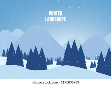 Winter landscape. Vector illustration