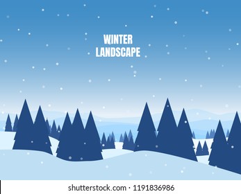 Winter landscape. Vector illustration