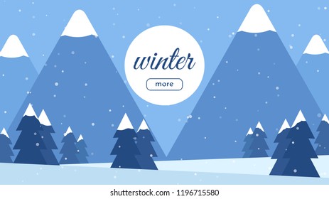 Winter landscape. Vector illustration