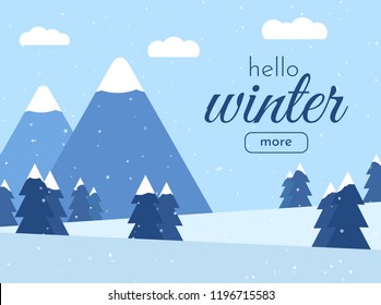 Winter landscape. Vector illustration
