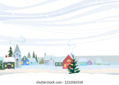 Winter landscape. Vector illustration