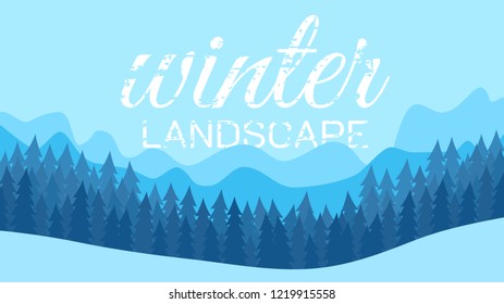 Winter landscape. Vector illustration
