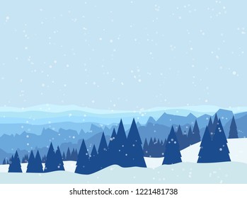 Winter landscape. Vector illustration