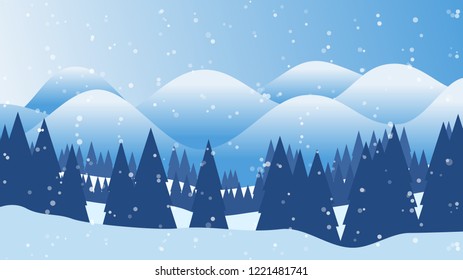 Winter landscape. Vector illustration