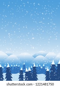 Winter landscape. Vector illustration