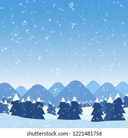 Winter landscape. Vector illustration