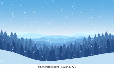 Winter landscape. Vector illustration