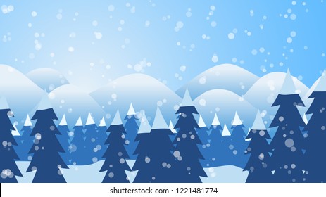 Winter landscape. Vector illustration
