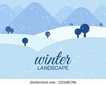 Winter landscape. Vector illustration