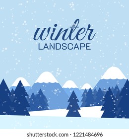 Winter landscape. Vector illustration