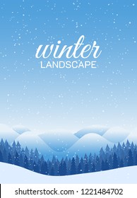Winter landscape. Vector illustration