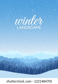 Winter landscape. Vector illustration