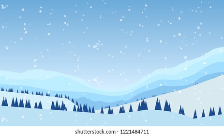 Winter landscape. Vector illustration