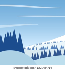 Winter landscape. Vector illustration