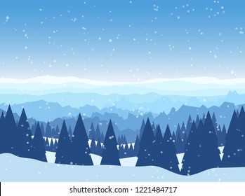 Winter landscape. Vector illustration