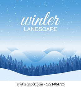 Winter landscape. Vector illustration