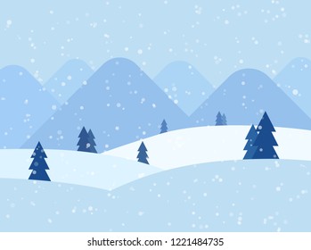 Winter landscape. Vector illustration