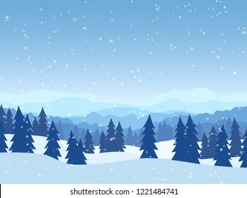 Winter landscape. Vector illustration