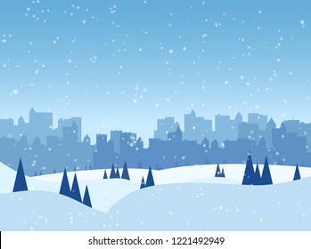 Winter landscape. Vector illustration