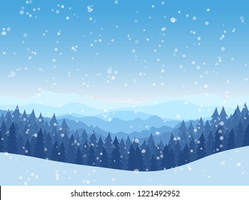 Winter landscape. Vector illustration