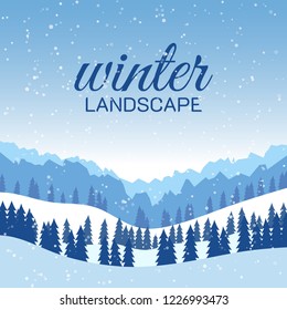 Winter landscape. Vector illustration