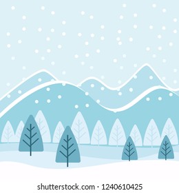 Winter Landscape Vector Illustration