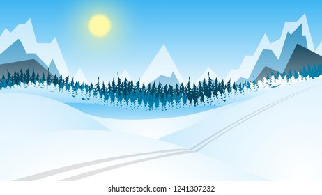 winter landscape. vector illustration
