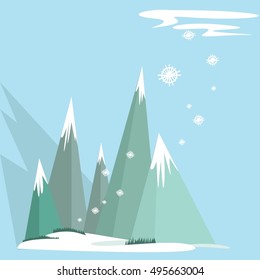 Winter landscape. Vector illustration.