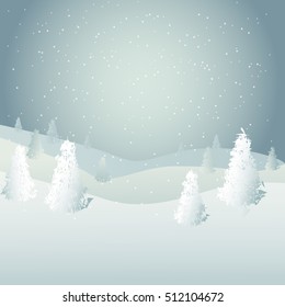Winter Landscape. Vector illustration