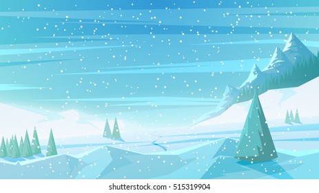 Winter landscape. Vector illustration