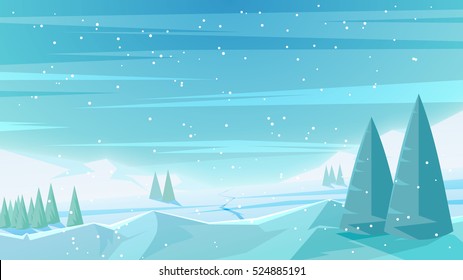 Winter landscape. Vector illustration