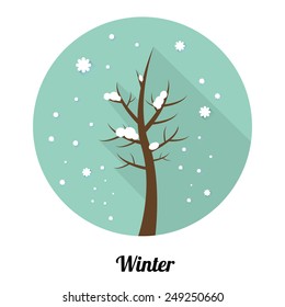 winter landscape vector illustration can be used for banner and posters.