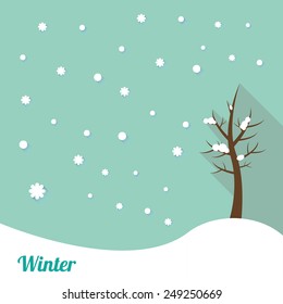 winter landscape vector illustration can be used for banner and posters.