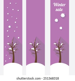 winter landscape vector illustration can be used for banner and posters.