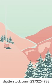 Winterlandschaft Wall Art Print. Wintermauerdekor-Poster. Printable Schneeberge Mauer Kunstdekoration Poster