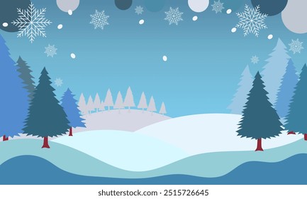 fundo paisagístico de inverno. vetor Ilustração em design plano, adequado para banner