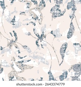 Winter Leaves Christmas Seamless Pattern Winter Leaf Surface Pattern, Winter Vector Repeat Pattern for Home Decor Textile Design, Fabric Printing  Packaging Wall paper or Background