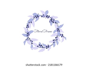 winter leaves and foliage botany crown vector frame