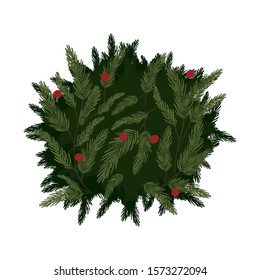 Winter leaves frame design, Merry christmas season decoration card invitation celebration and holiday theme Vector illustration