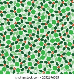 Winter leaves - vector, repeat pattern, seamless pattern