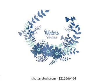winter leaves wreath, christmas theme