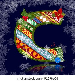 Winter letter with an ornament