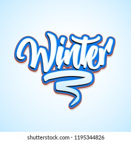 Winter lettering banner. Handwritten modern brush calligraphy card.  Inscription for invitation, greeting card, t-shirt, prints and posters. Vector illustration.