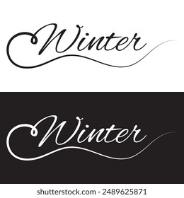 Winter lettering clipart element design. Vector illustration. EPS 10