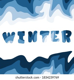 Winter lettering, isolated on white background.  for prints on clothing, t-shirts, banner, flyer, cards, souvenir. Stock vector picture.