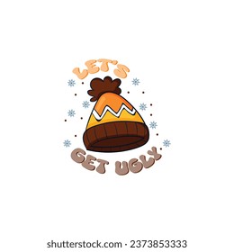 winter. Lettering phrase on white background. Design element for greeting card, t shirt, poster. Vector illustration