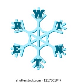 Winter - letters on a snowflake