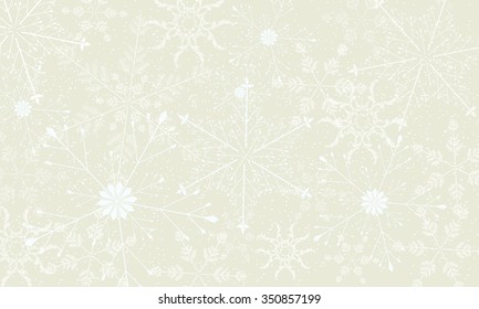 Winter light background with large snowflakes. Vector illustration.